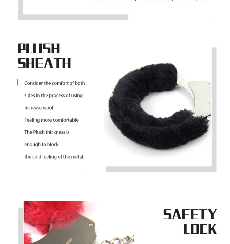 Roomfun Plush BDSM Handcuffs Prop Cosplay Costume PD-004