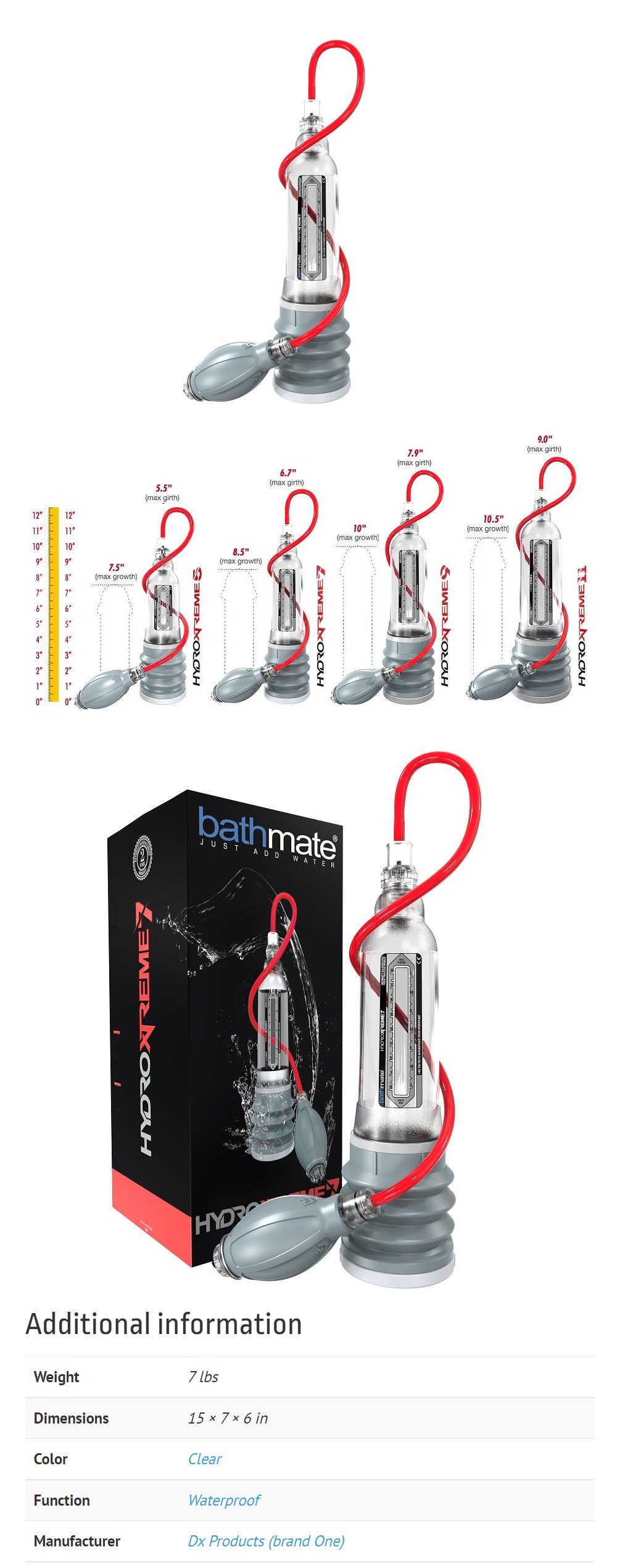 Bathmate HydroXtreme7 Penis Pump