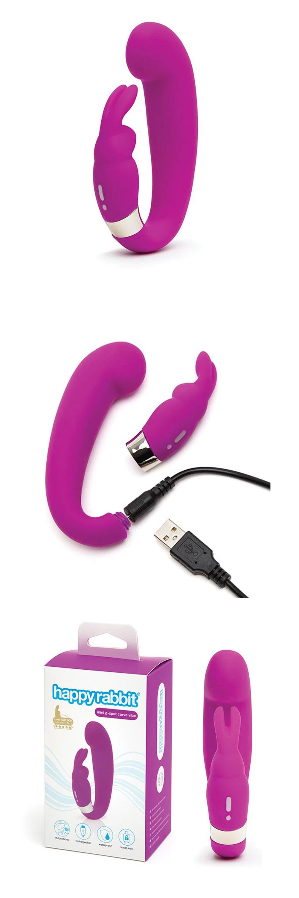 Lovehoney Happy Rabbit G-Spot Clitoral Curve Vibrator