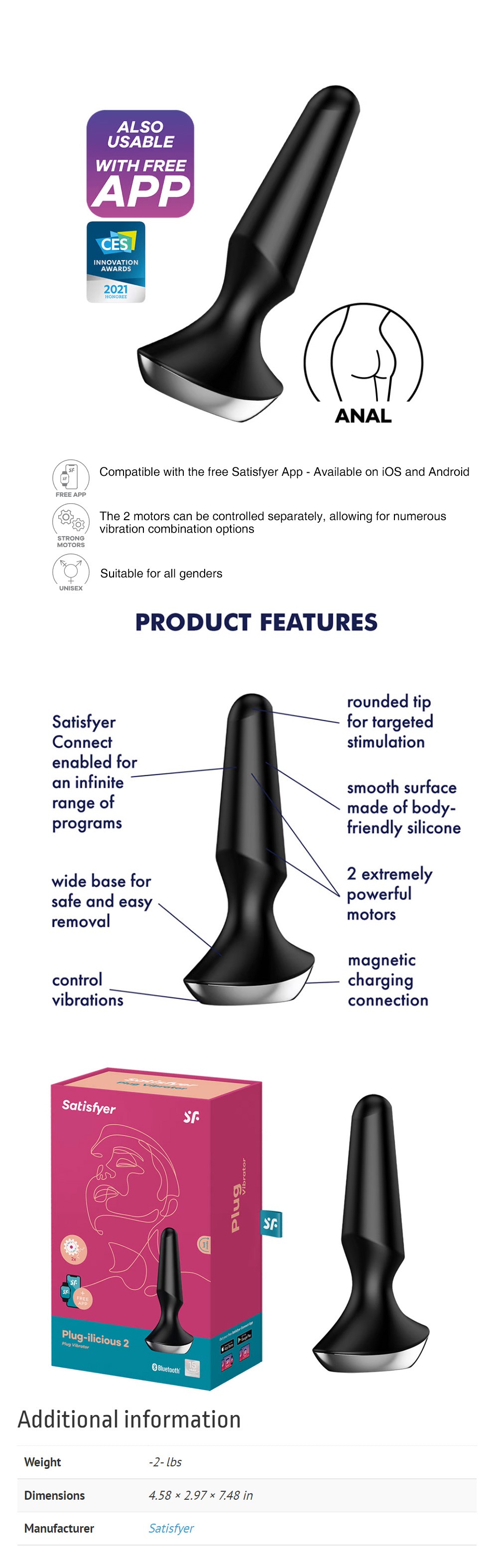 Satisfyer Plug Ilicious 2 Anal App Controlled Vibrator