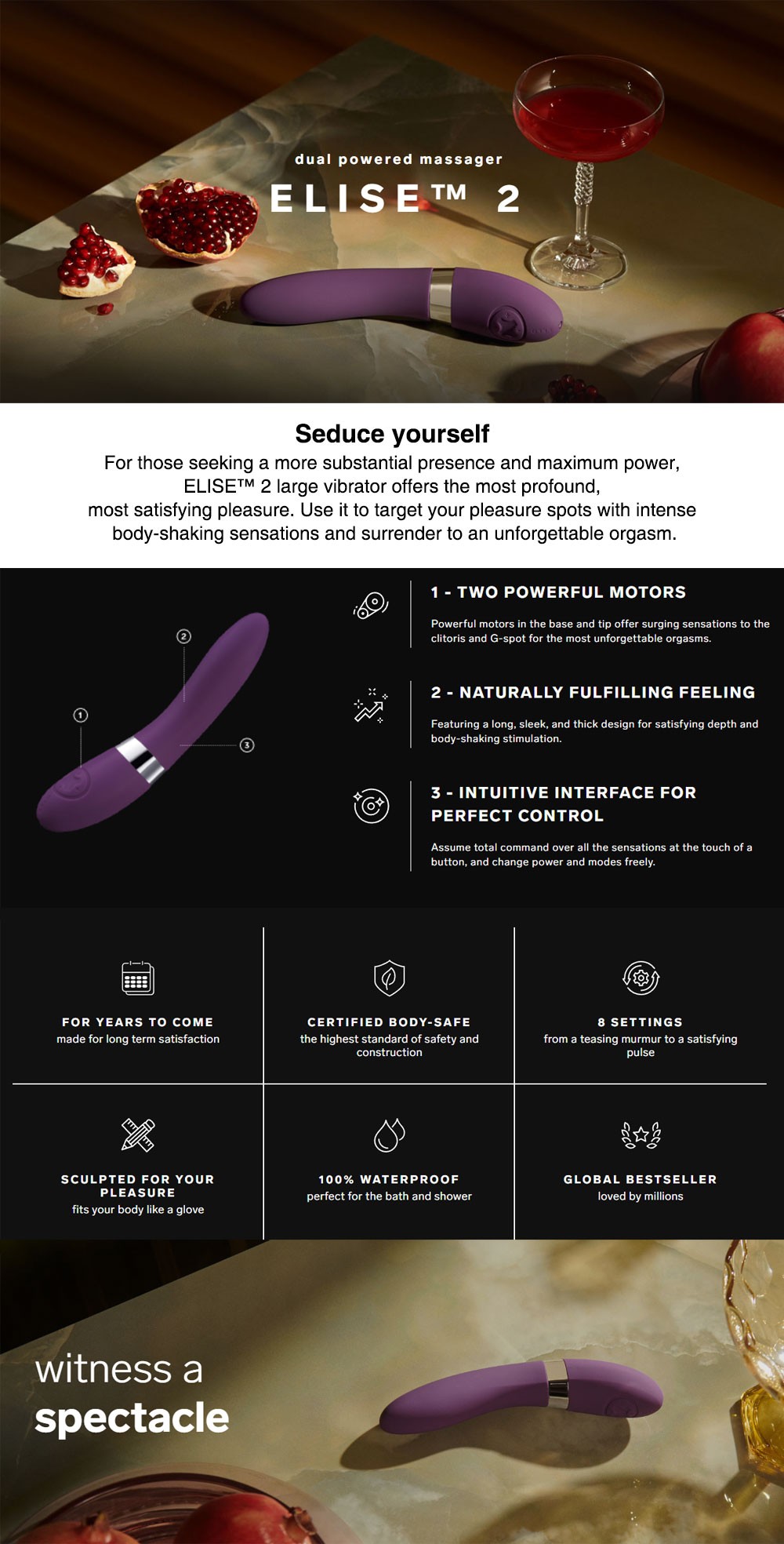 Lelo Elise 2 Dual Powered Vibrator Massager