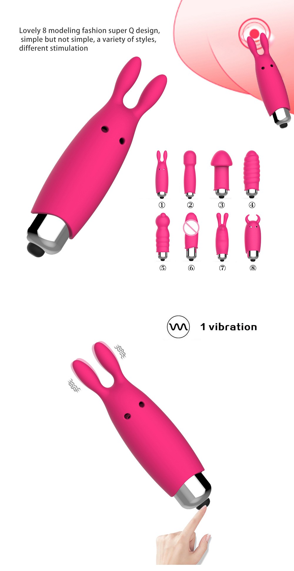 Mini Rabbit Clitoral G-Spot Vibrator Massager