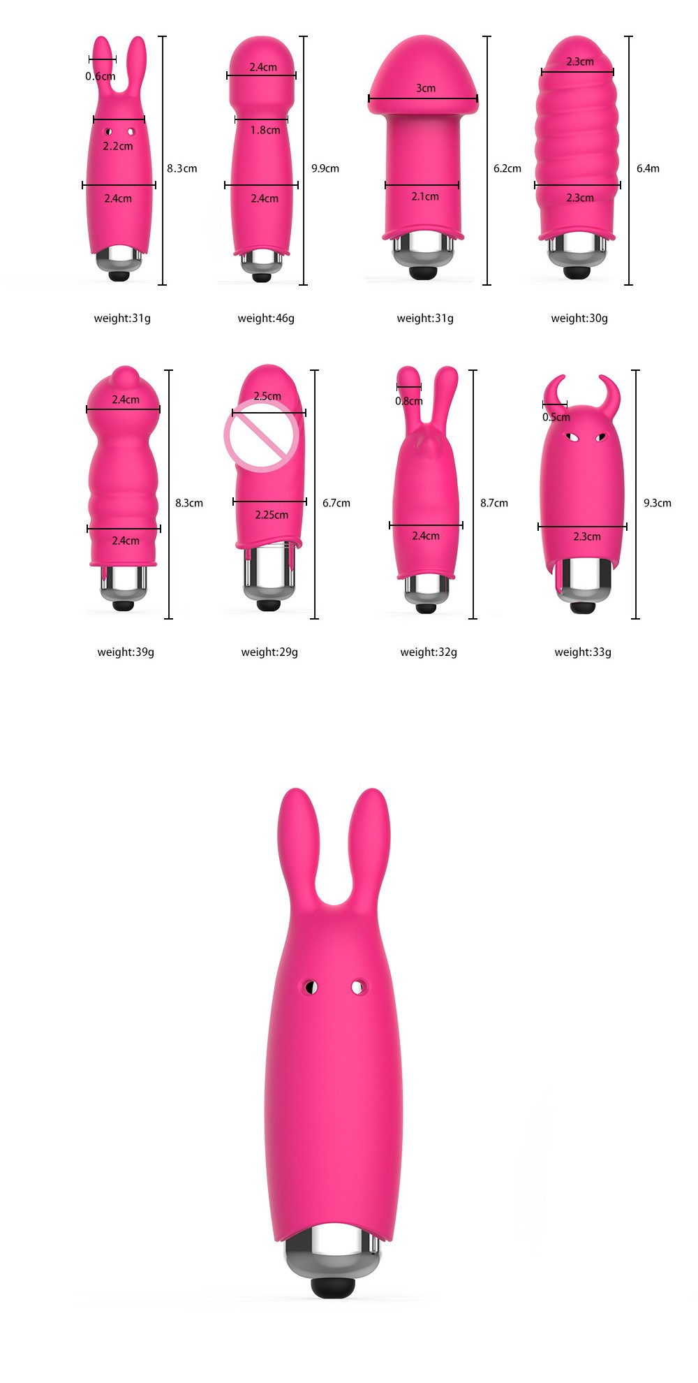 Mini Rabbit Clitoral G-Spot Vibrator Massager