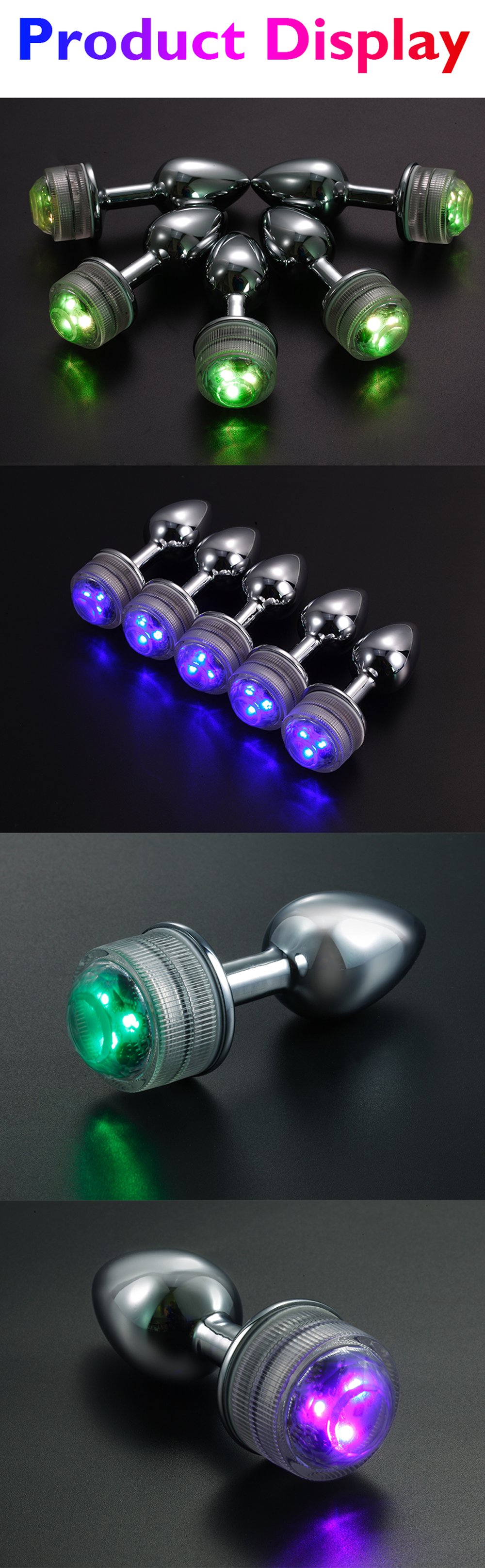 Led Butt Plug Light Up Metal Led Anal Plug Remote Control