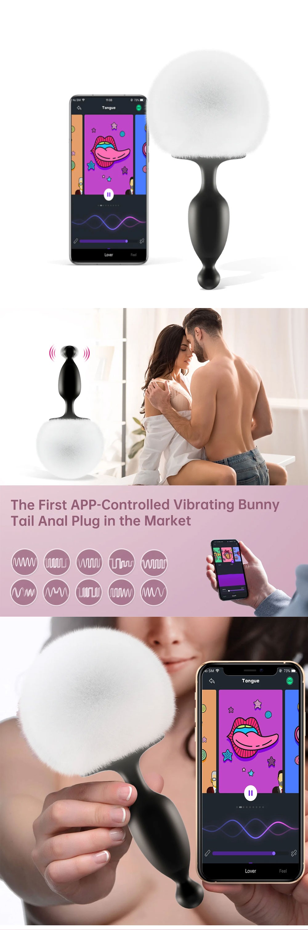 Magic Motion Bunny Tail Vibrating Anal Plug App Controlled