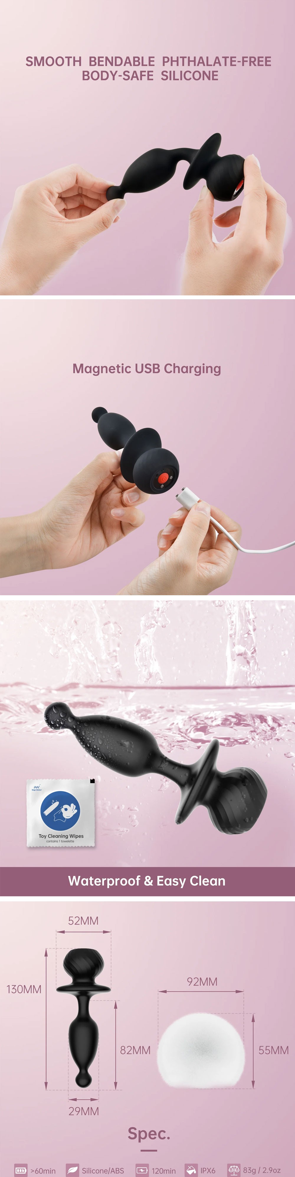 Magic Motion Bunny Tail Vibrating Anal Plug App Controlled