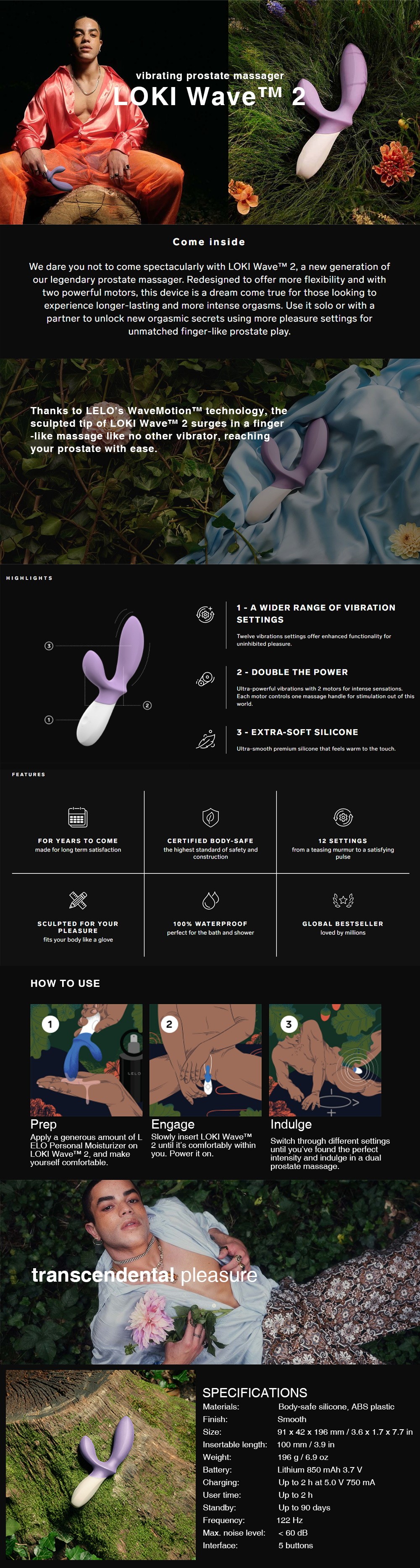 LELO LOKI Wave 2 Prostate Massager Vibrator