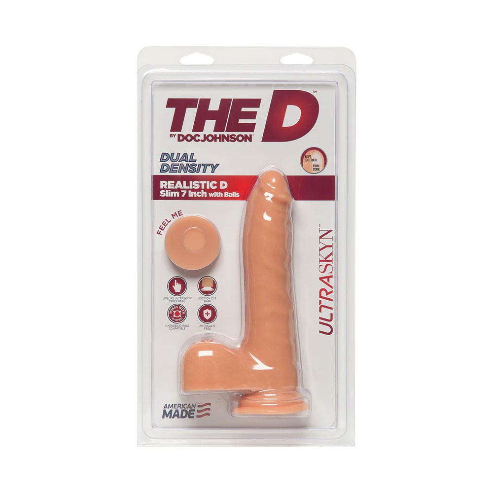 Doc Johnson The D Ultraskyn Realistic D Slim 7 Inch Dildo 1