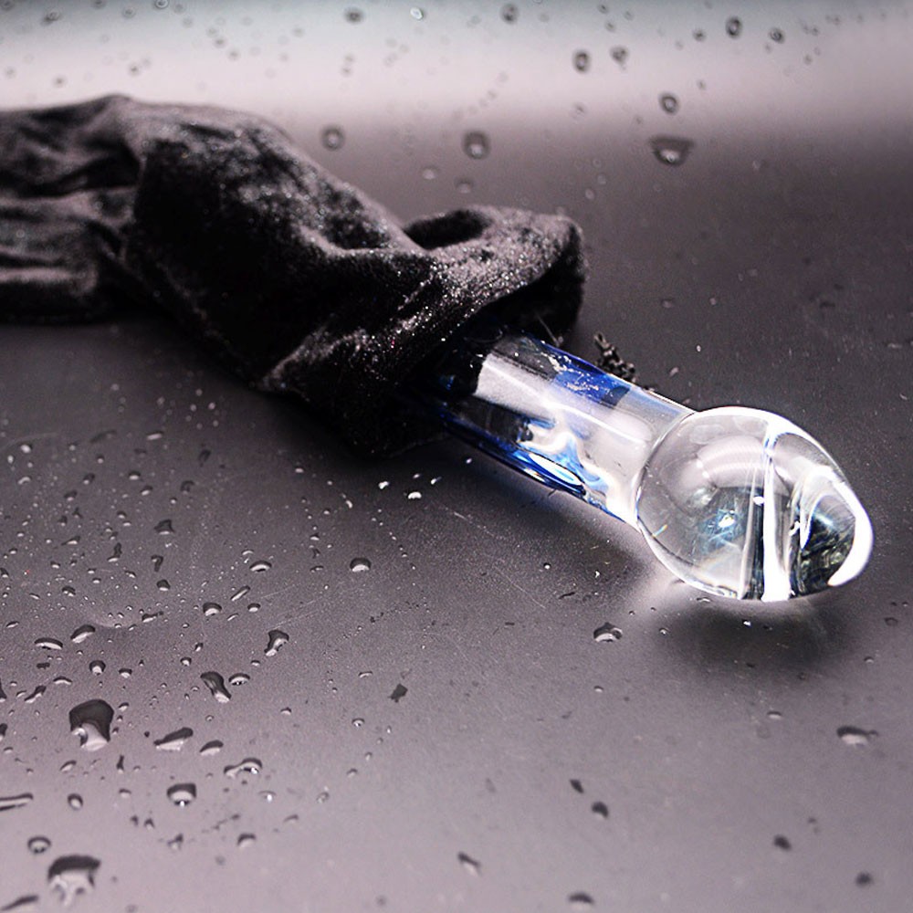 New Erotic LED Crystal Glow Glass Dildo Anal Plug