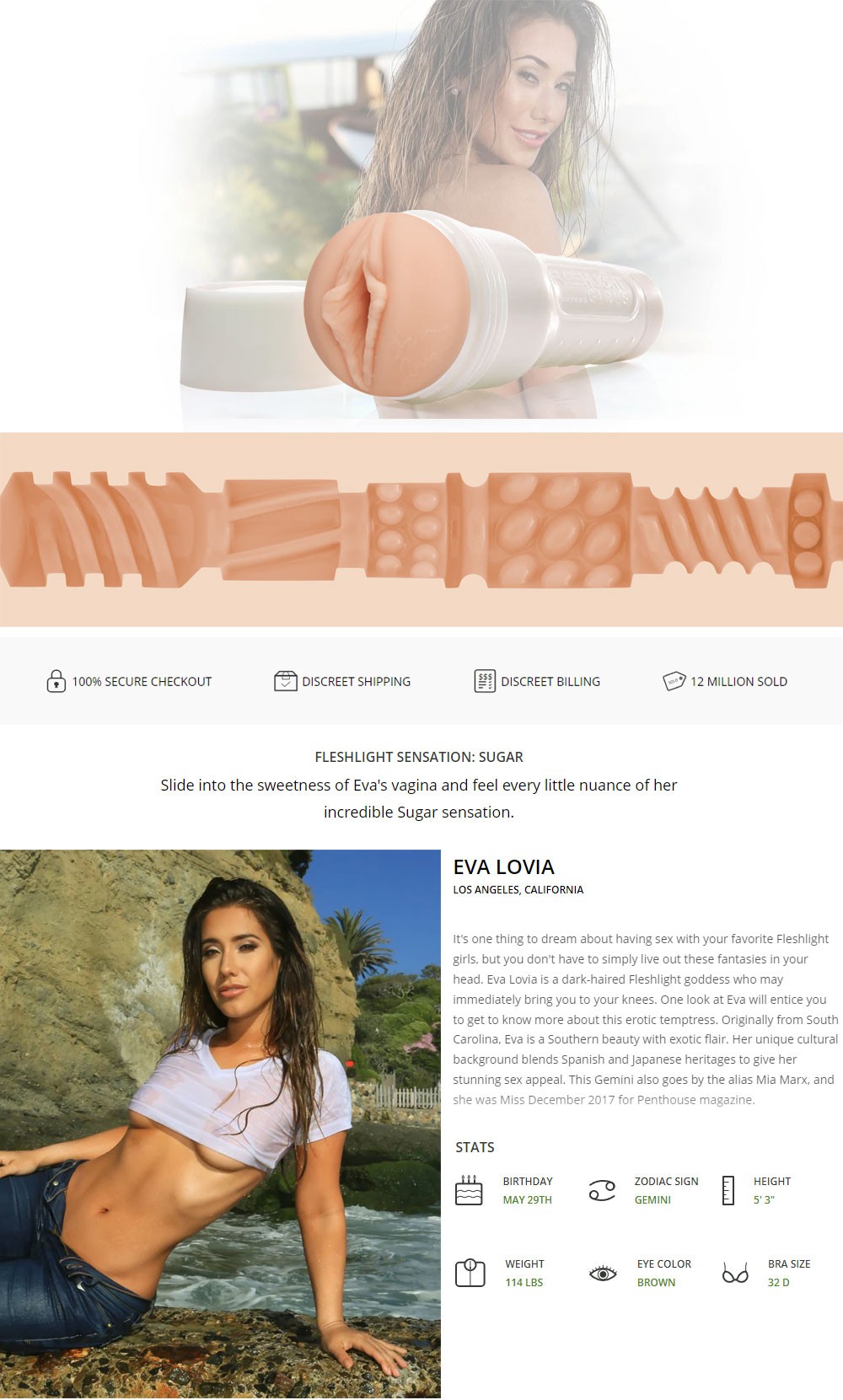 Fleshlight Girls Eva Lovia Vagina Sex Toy