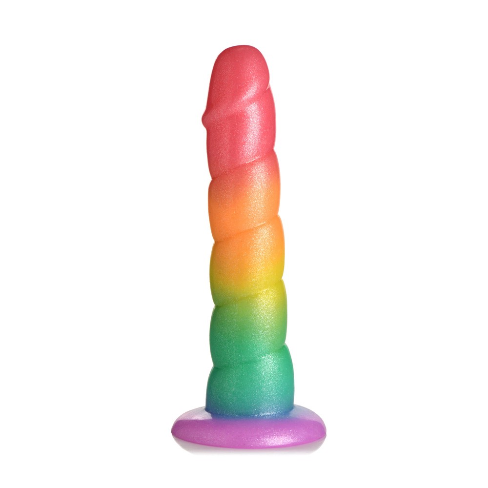 Curve Toys Simply Sweet Swirl Suction Cup Rainbow Dildo