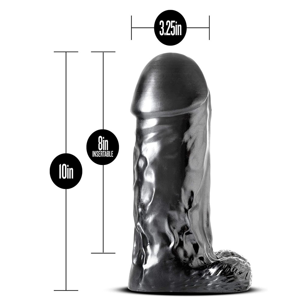 Blush Novelties Jet Destroyer Carbon Metallic Black Dildo