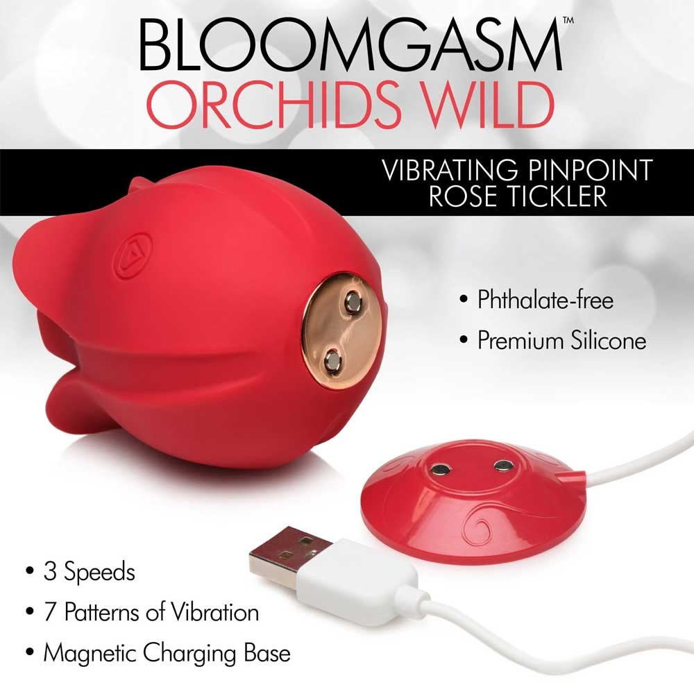 Orchids Bloomgasm Wild Pinpoint Silicone Rose Vibrator 2