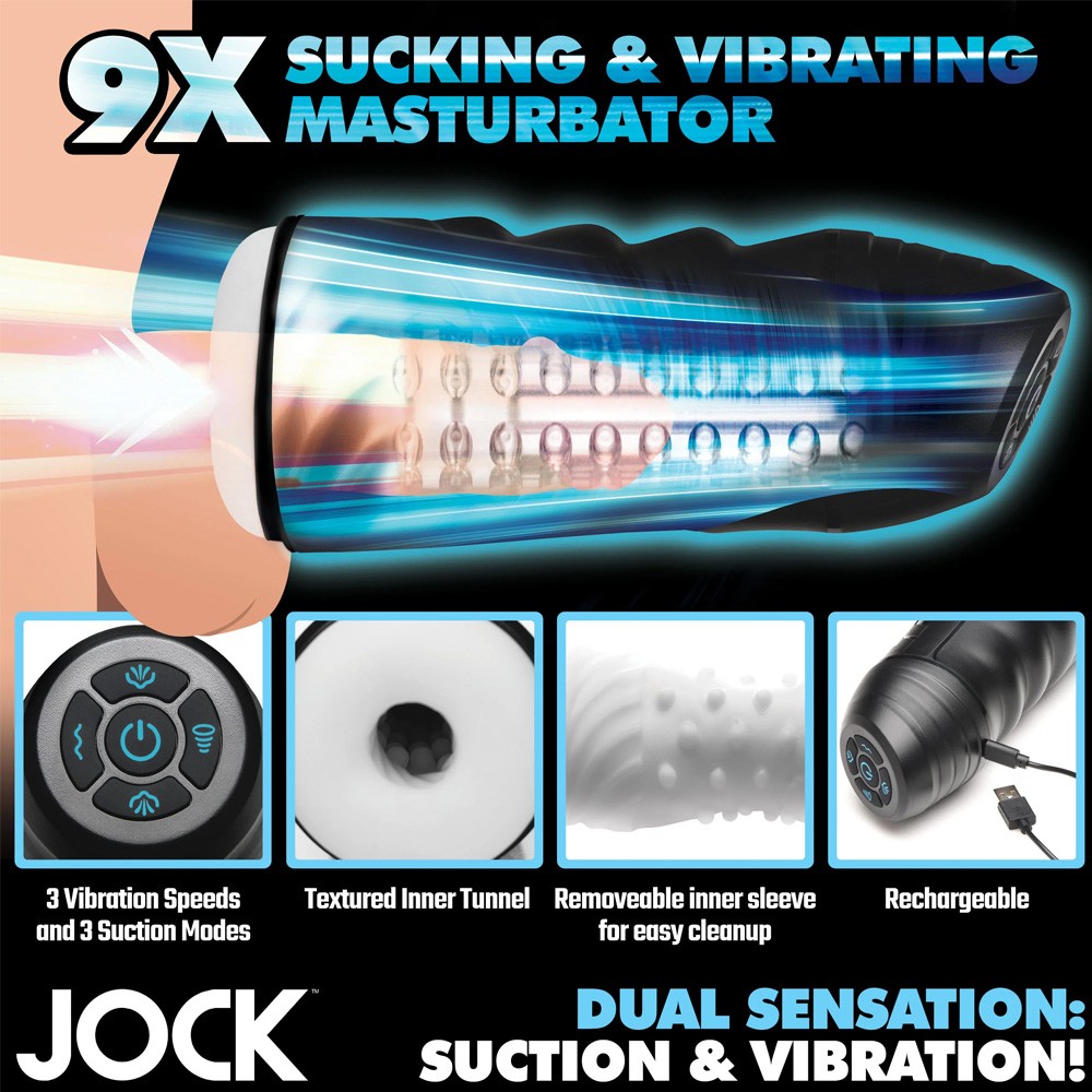 Jock 9X Sucking and Vibrating Masturbator