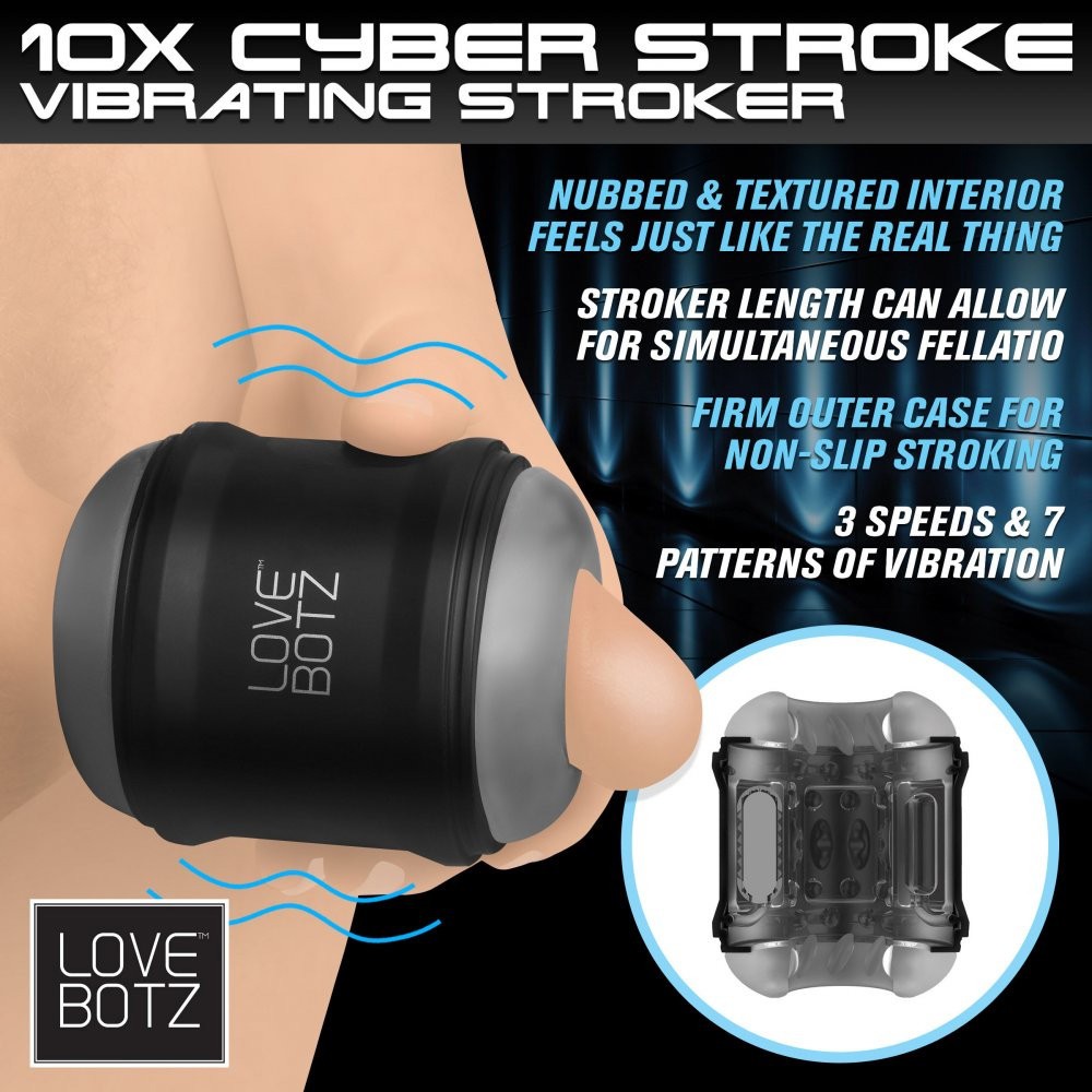 XR Brands 10X Cyber Stroke Masturbator Vibrating Stroker 2