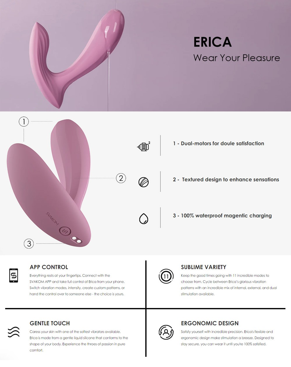 Svakom ERICA Wearable Vibrator With App Control sss