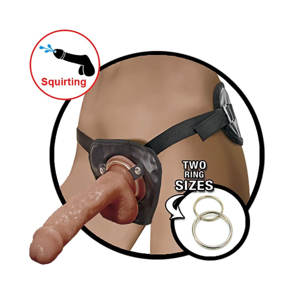 Nasstoys Natural Realskin Squirting Penis with Adjustable Harness 8 Inch