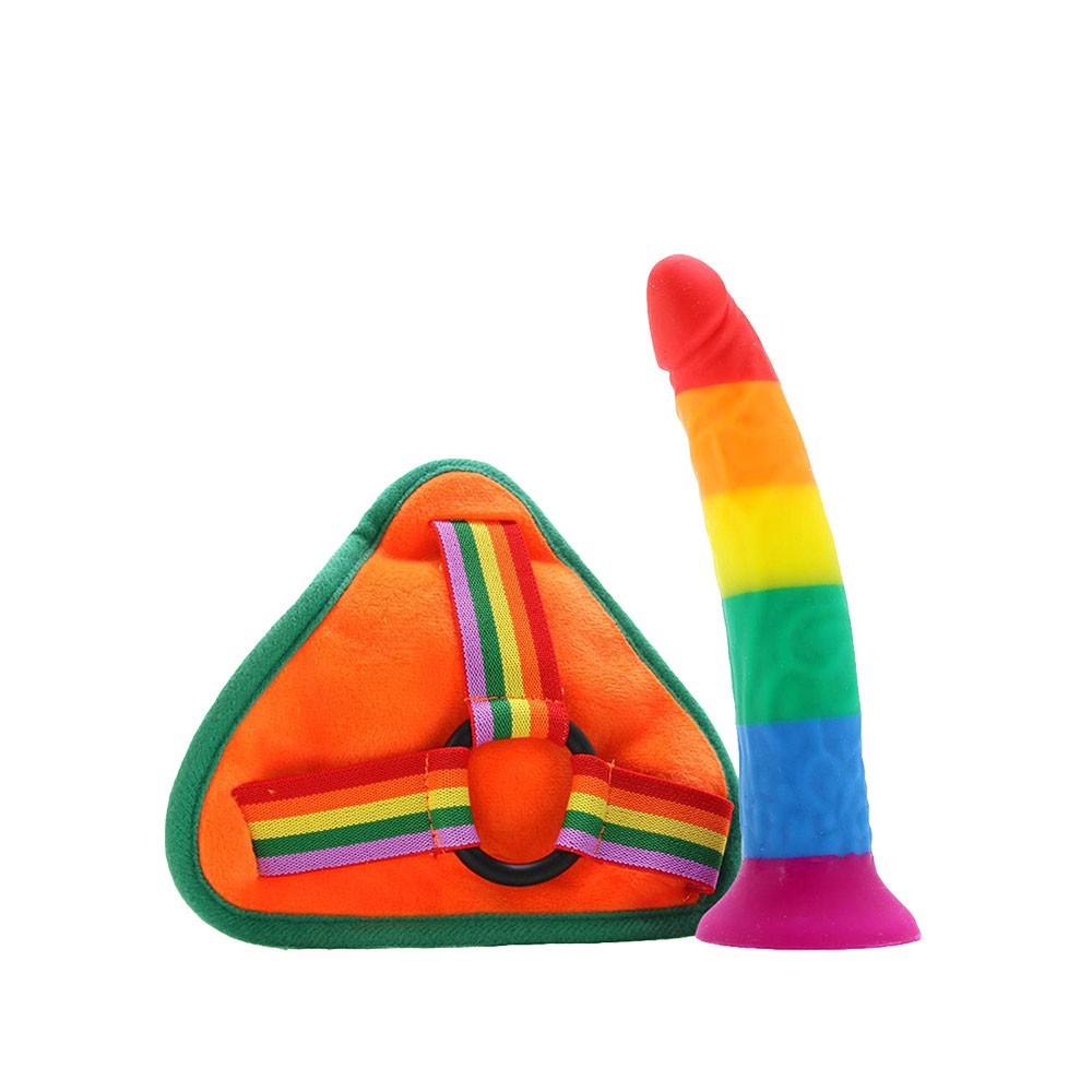 Rainbow Power Drive Strap On Dildos s