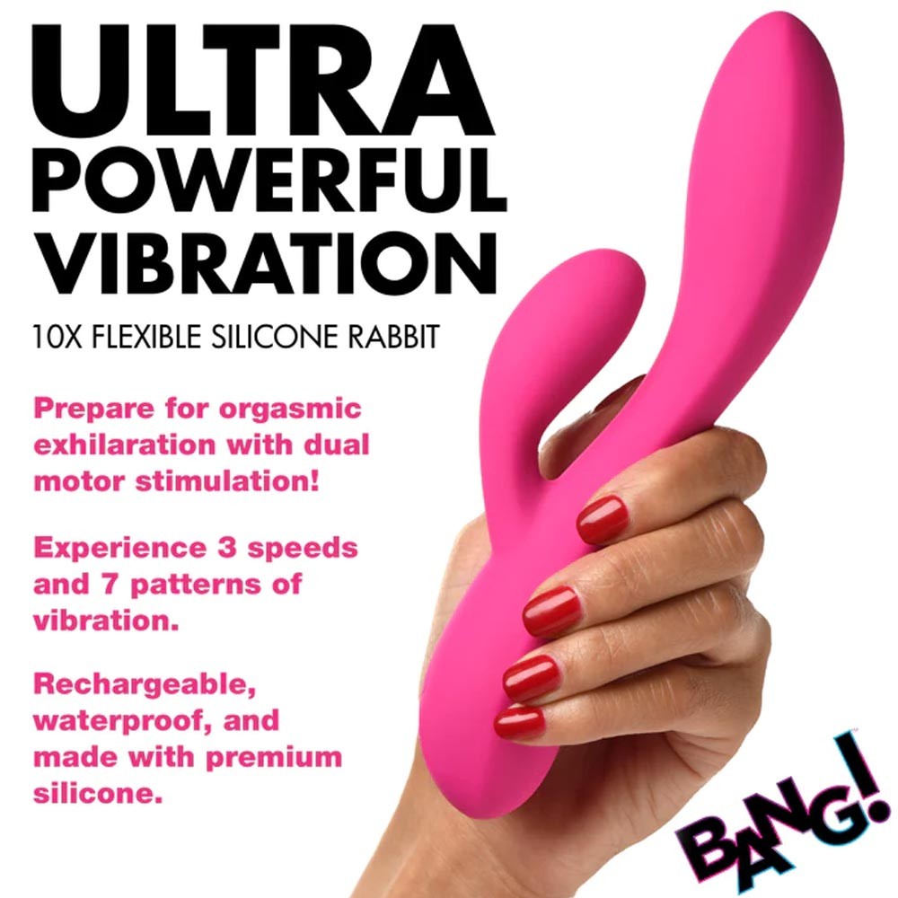 Curve Toys Bang! 10X Flexible Silicone Rabbit VibratorS SSSS
