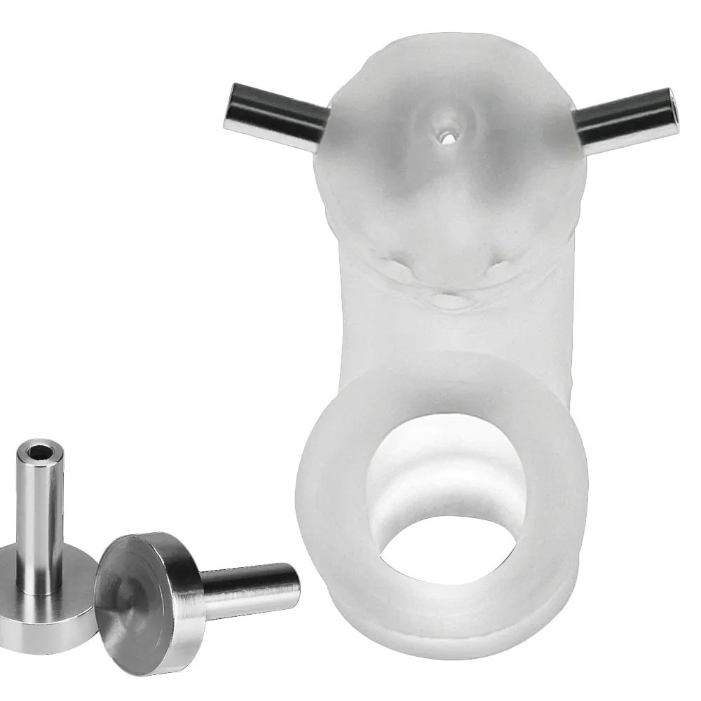 OXBALLS Airlock Electro Air-Lite Vented Chastity with 2 Contacts