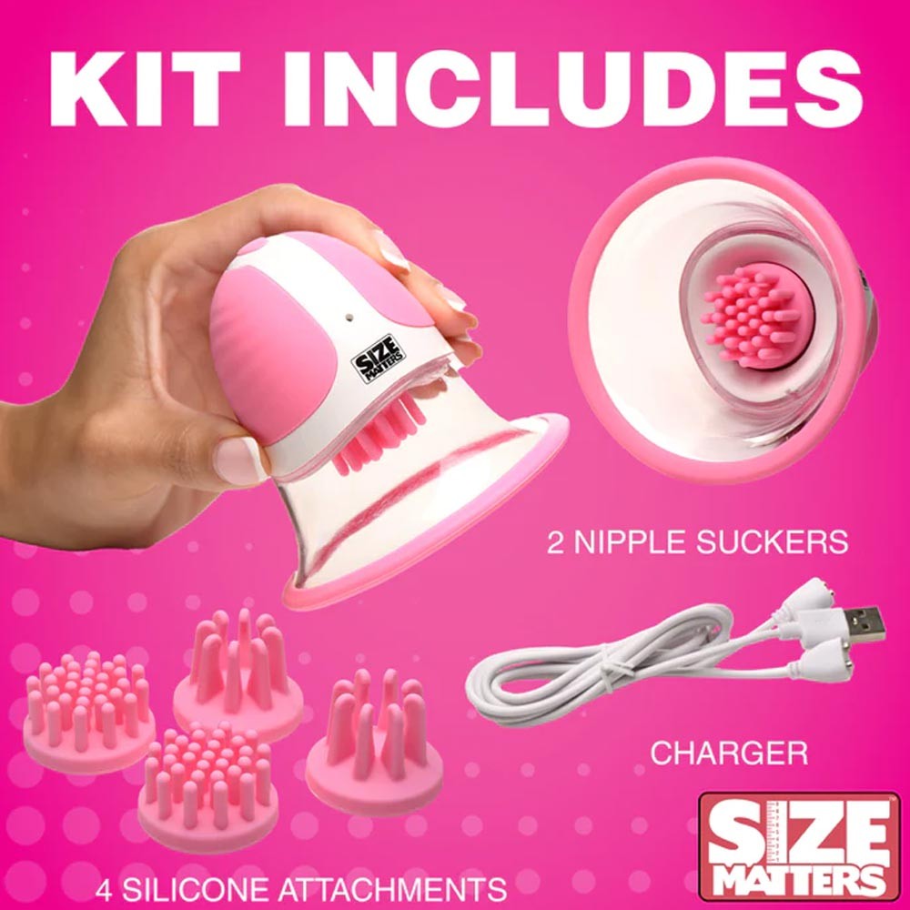 Xr Brands Size Matters 10x Rotating Silicone Nipple Suckers s