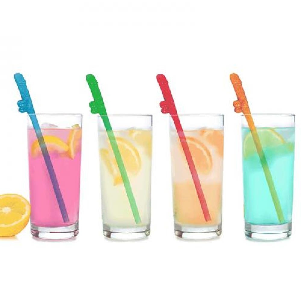 Super Fun Penis Multicolor Party Straws