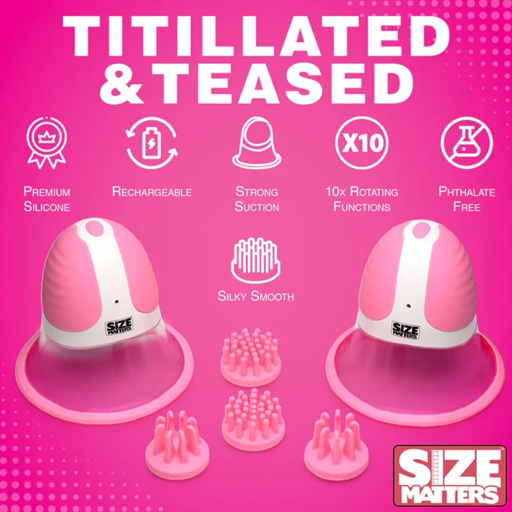 Xr Brands Size Matters 10x Rotating Silicone Nipple Suckers ssss