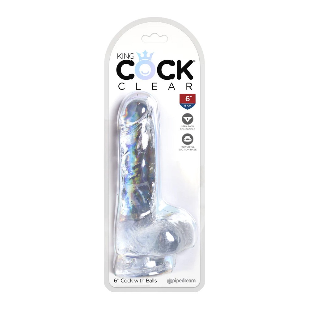 Pipedream King Cock Clear 6 inch Dildo With Balls