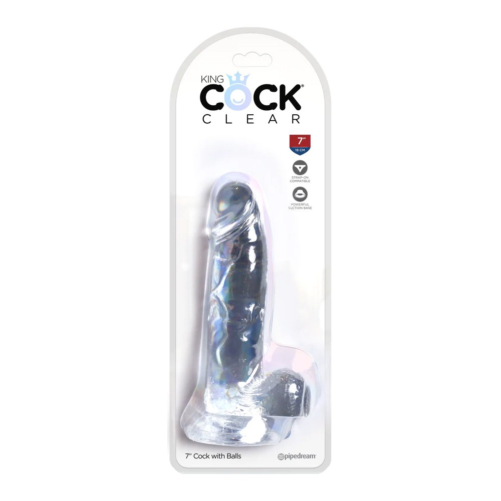 Pipedream King Cock Clear 7 inch Cock Dildo with Balls