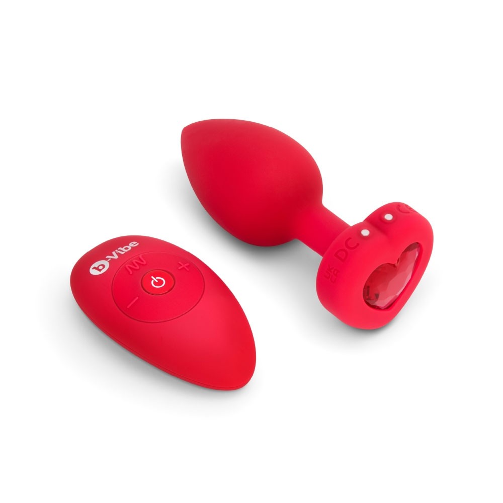 b-Vibe Vibrating Heart Anal Plug With Remote-Control