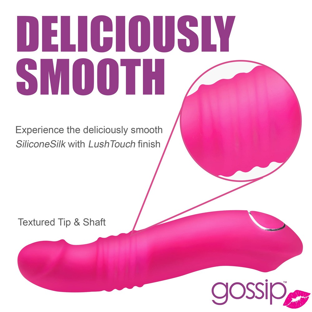 Gossip Blasters 10X Thrusting Silicone Vibrator - Magenta