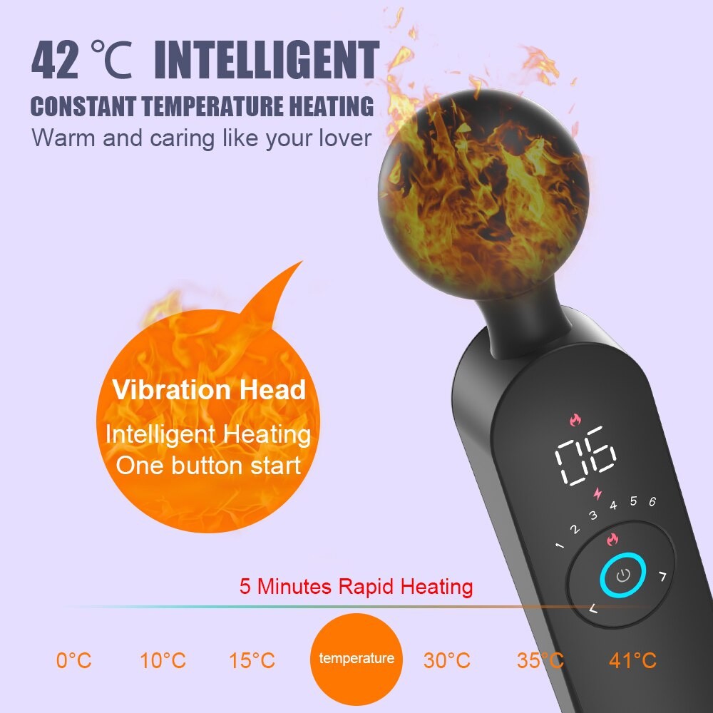 AV Vibrator Smart Heating Magic Wand 72 Modes Digital Display