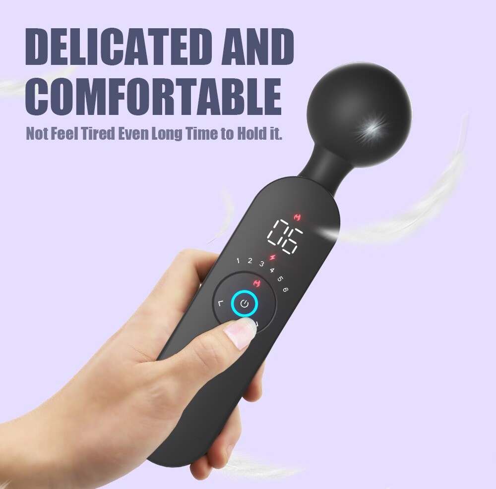 AV Vibrator Smart Heating Magic Wand 72 Modes Digital Display