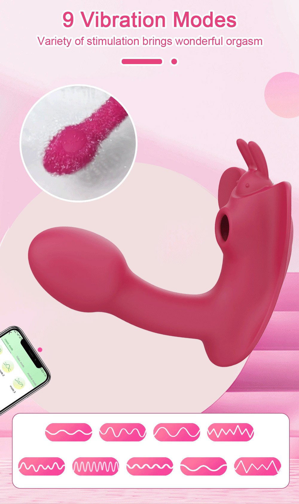 Remote Control Dildo Clit Sucking Wearable Vibrators ss