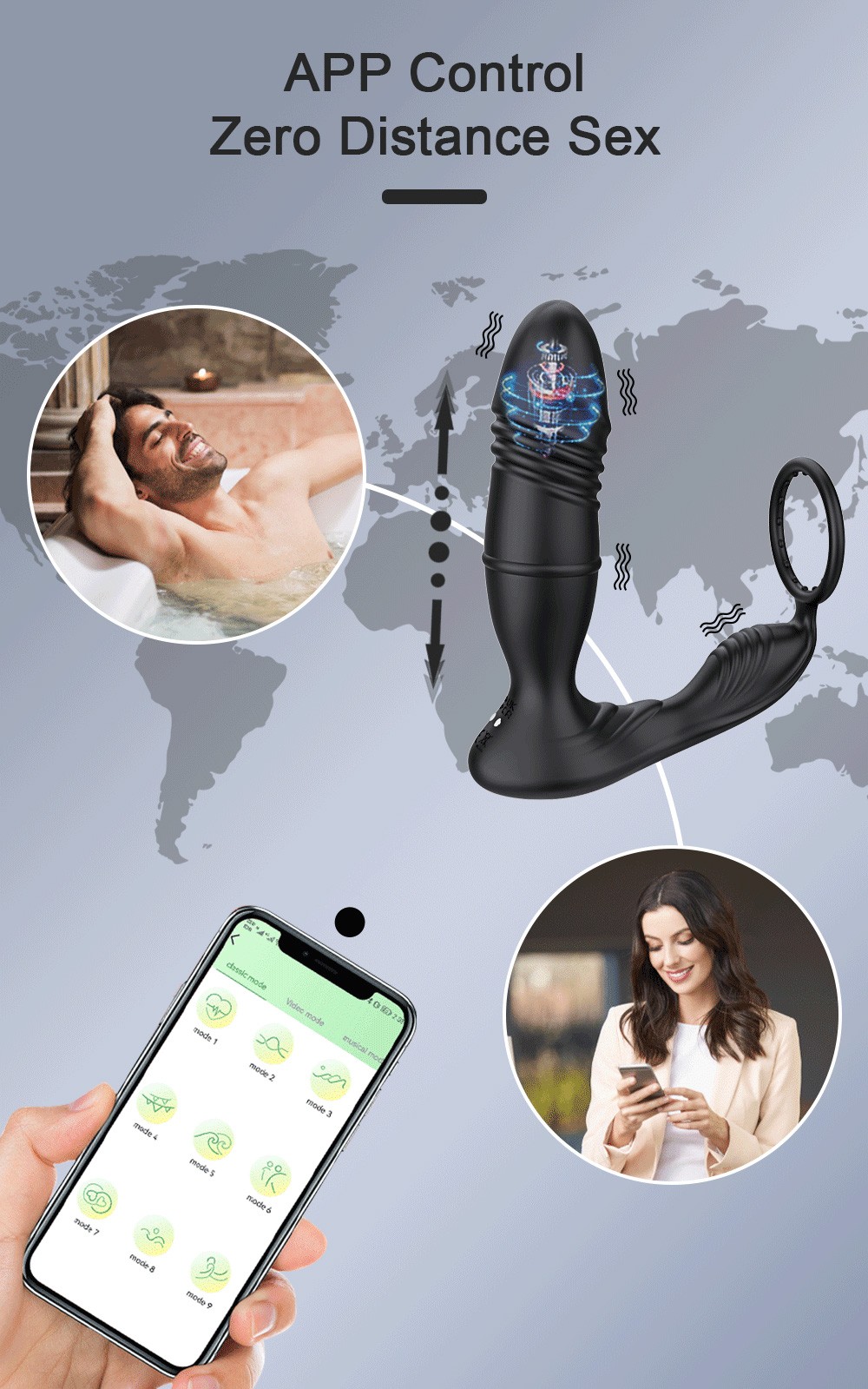 APP Controlled Thrusting Vibration Prostate Massagers sss