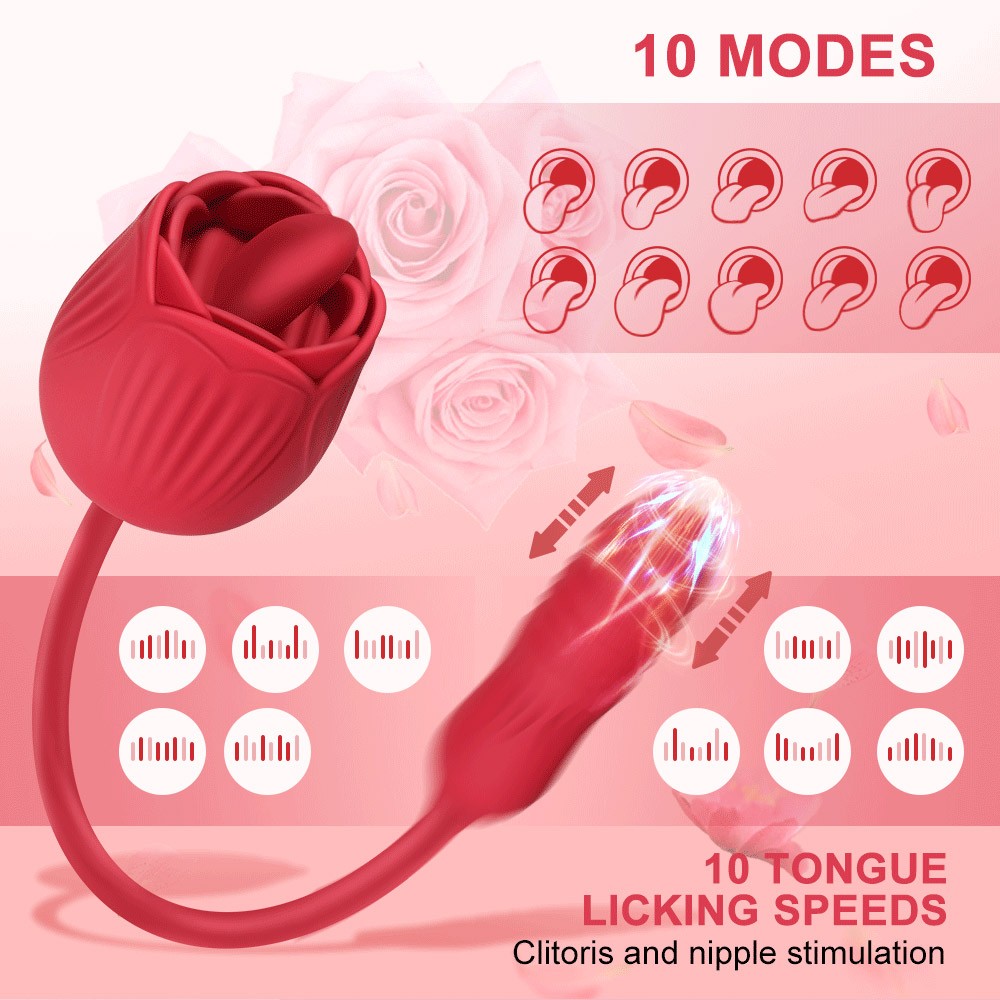 Thrusting Licking Sucking Rose Vibrators ss