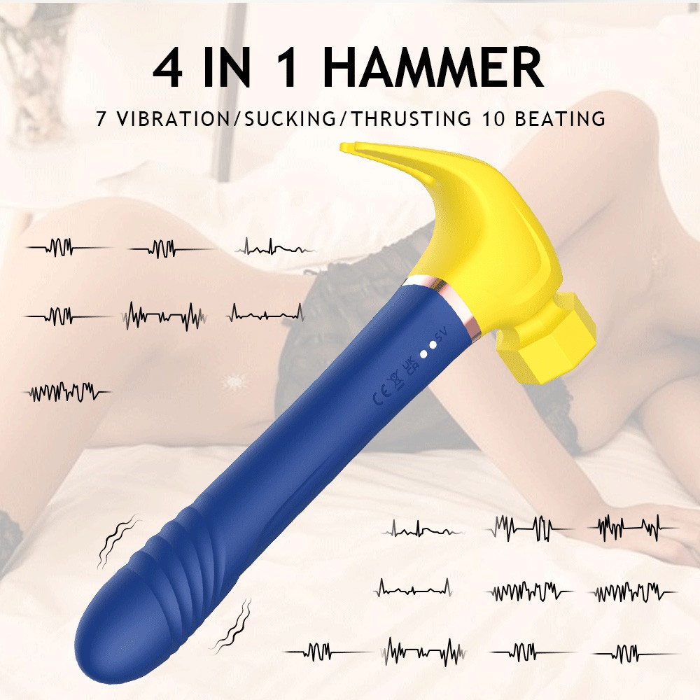 Sucking Thrusting Knock and Vibration 4 In 1 Love Hammer ssssss