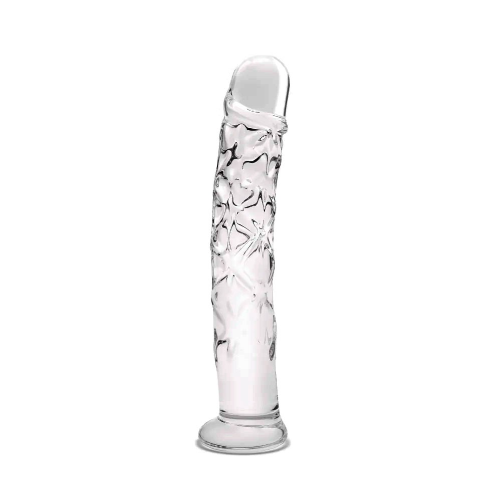 Glas 6 Inch Textured Glass Realistic Dildo