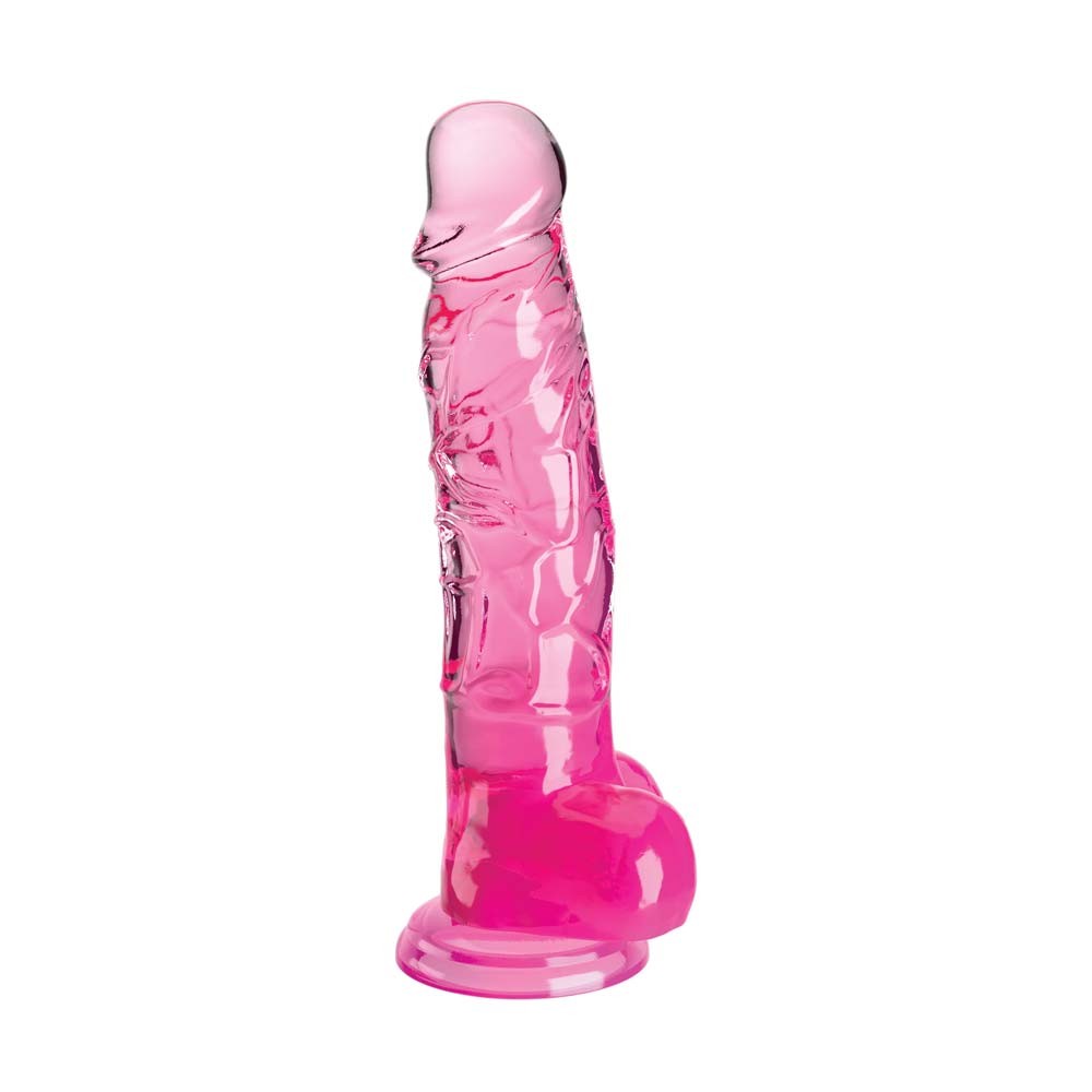 Pipedream King Cock Clear 8 Inch Cock Suction Cup Dildo with Balls