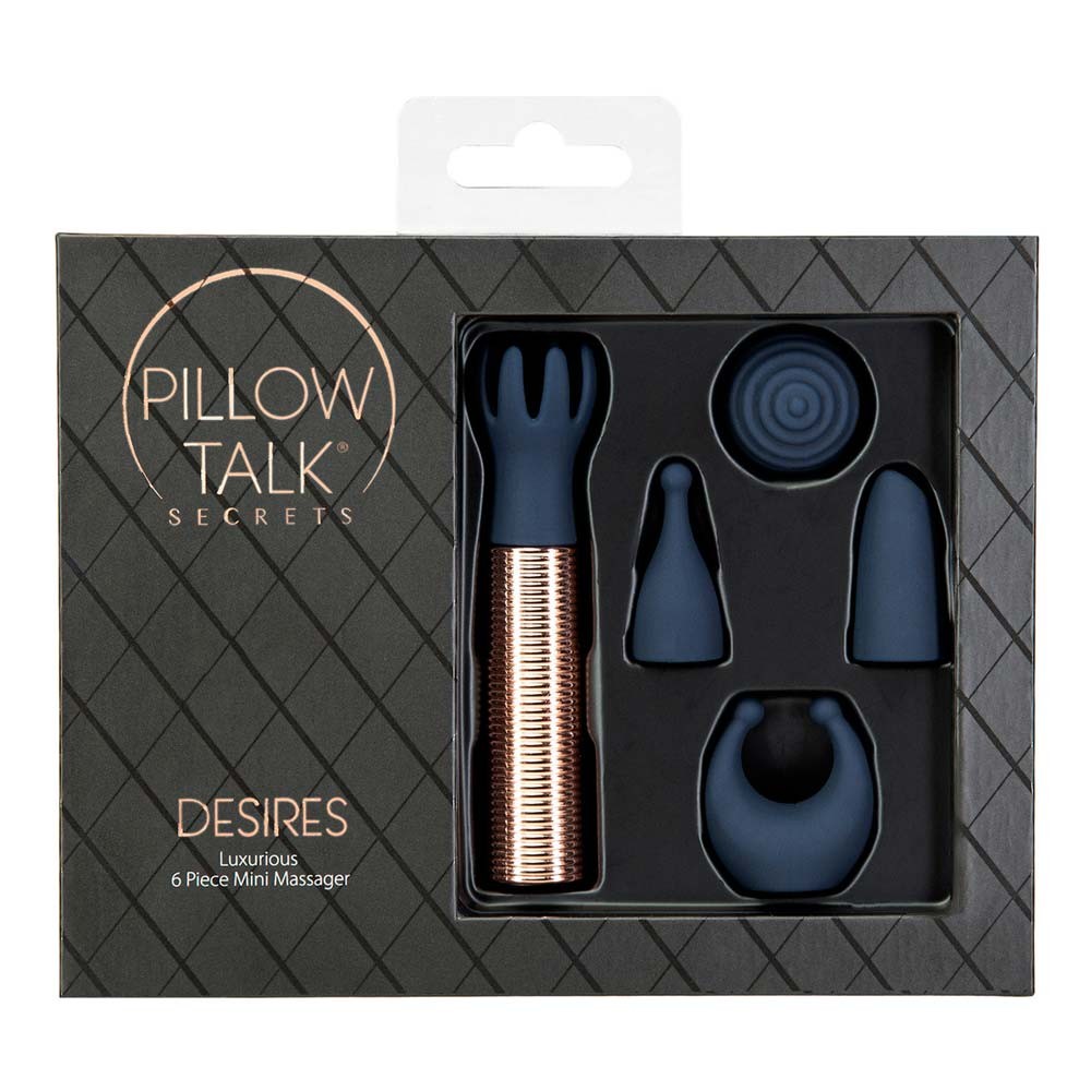 Pillow Talk Secrets Desires Silicone Bullet Vibrator 6pc Massager Set