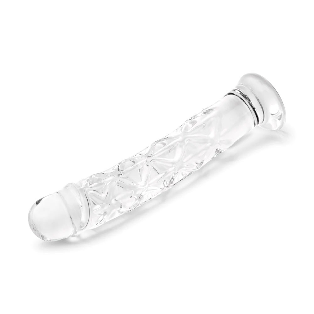 Glas 6 Inch Textured Glass Realistic Dildo