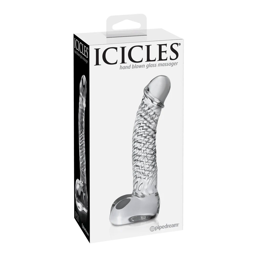 Icicles No. 61 Clear Glass Realistic Dildo 6 Inch