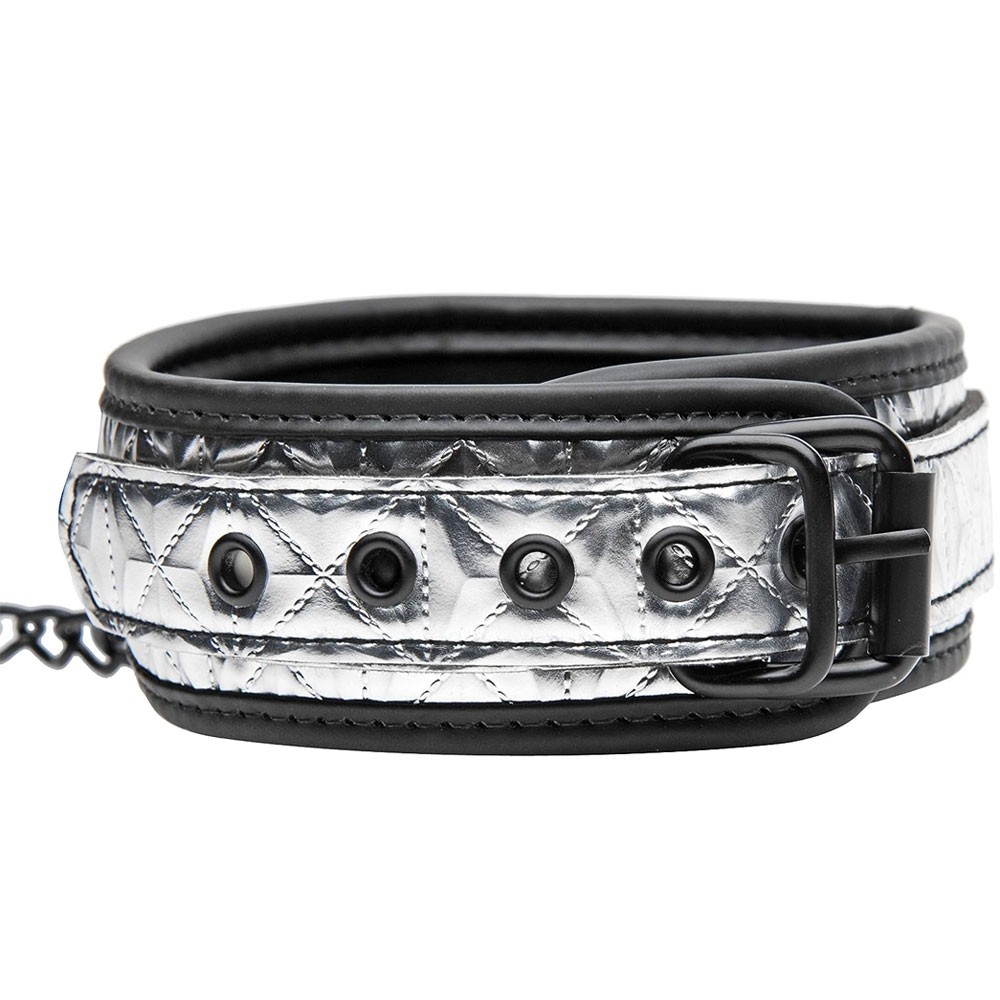 Master Series Platinum Bound Chained Collar with Leash