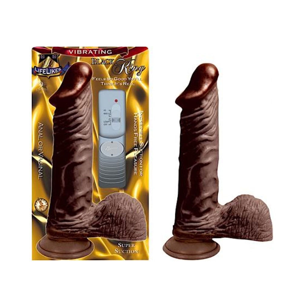 Nasstoys Lifelikes Vibrating Black King 9 Inch Dildo