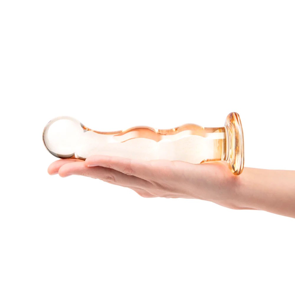 Glas 6 Inch Over Easy Curved G-Spot / P-Spot Anal Dildo
