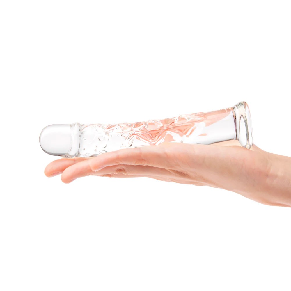 Glas 6 Inch Textured Glass Realistic Dildo