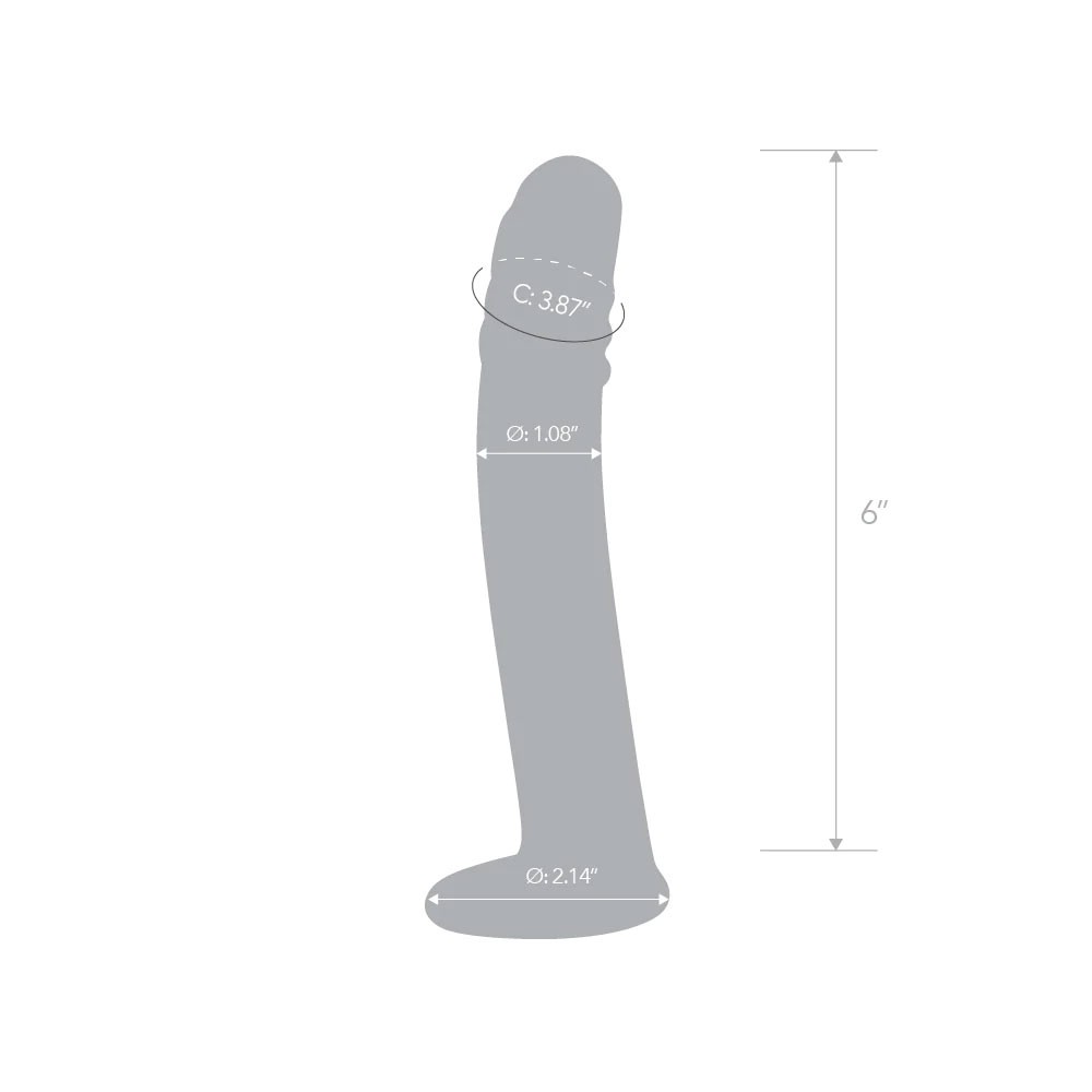 Glas 6 Inch Blue Wave Curved Realistic Glass Anal Dildo