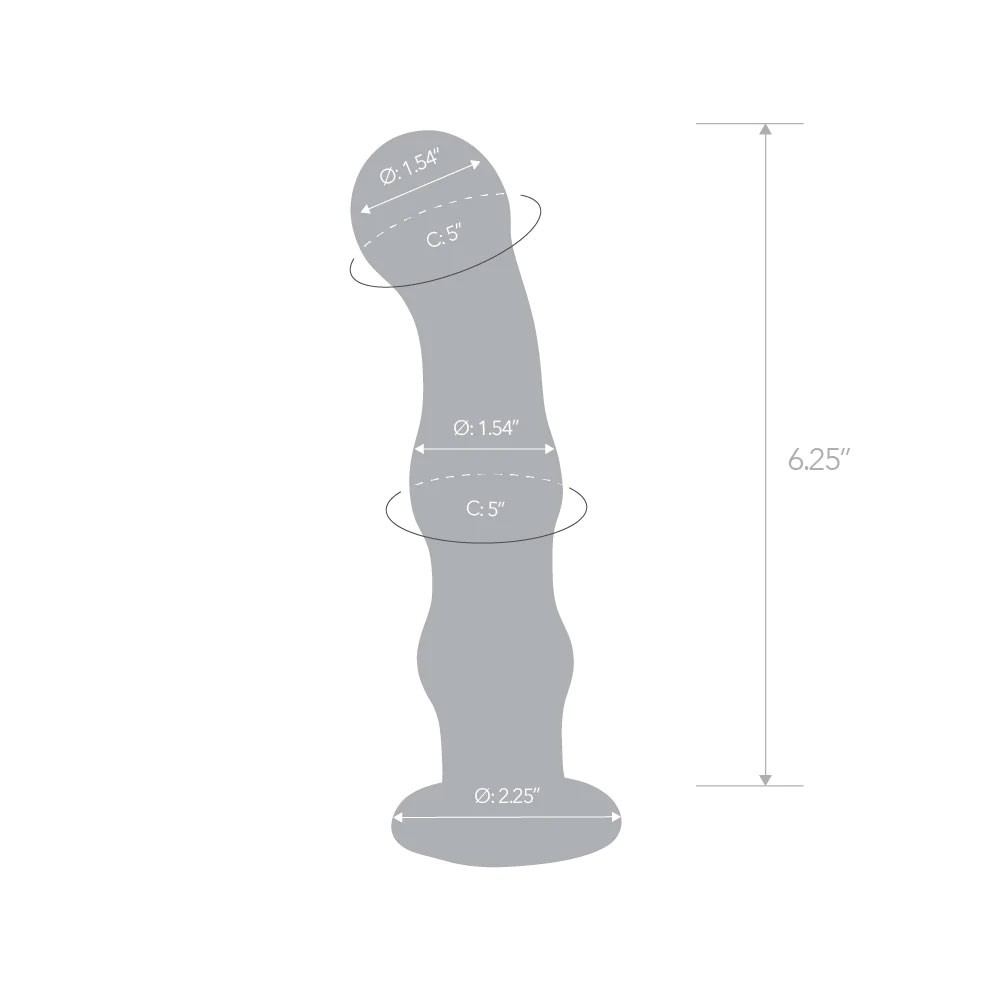 Glas 6 Inch Over Easy Curved G-Spot / P-Spot Anal Dildo