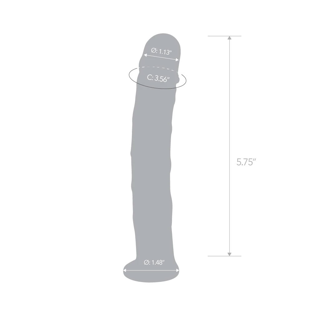 Glas 6 Inch Textured Glass Realistic Dildo