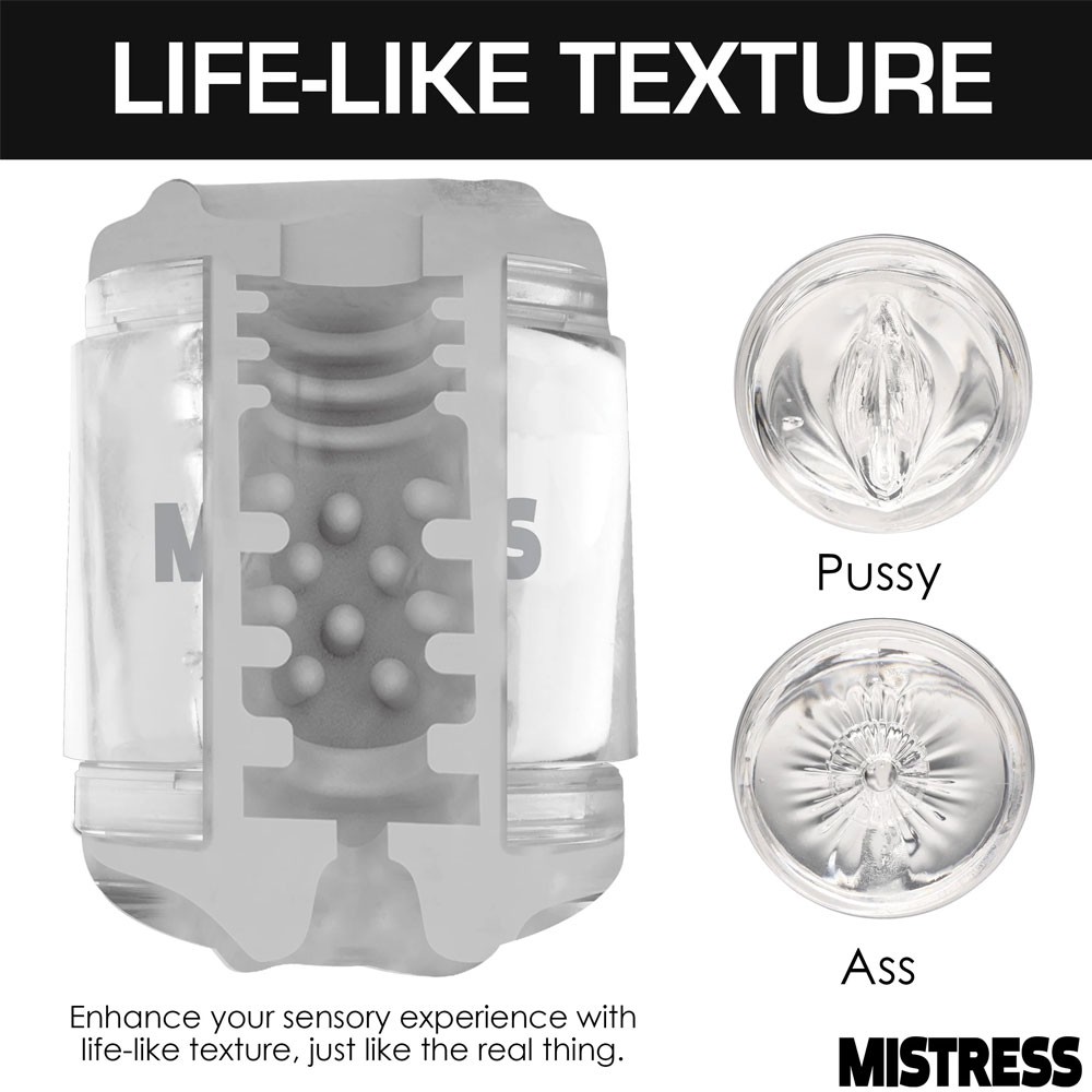 Mistress Double Shot Pussy & Ass Stroker for Men - Clear